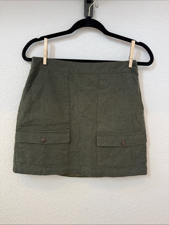 Madewell Dresses & Skirts - Madewell Olive Wool Utility Mini Skirt- Size 4